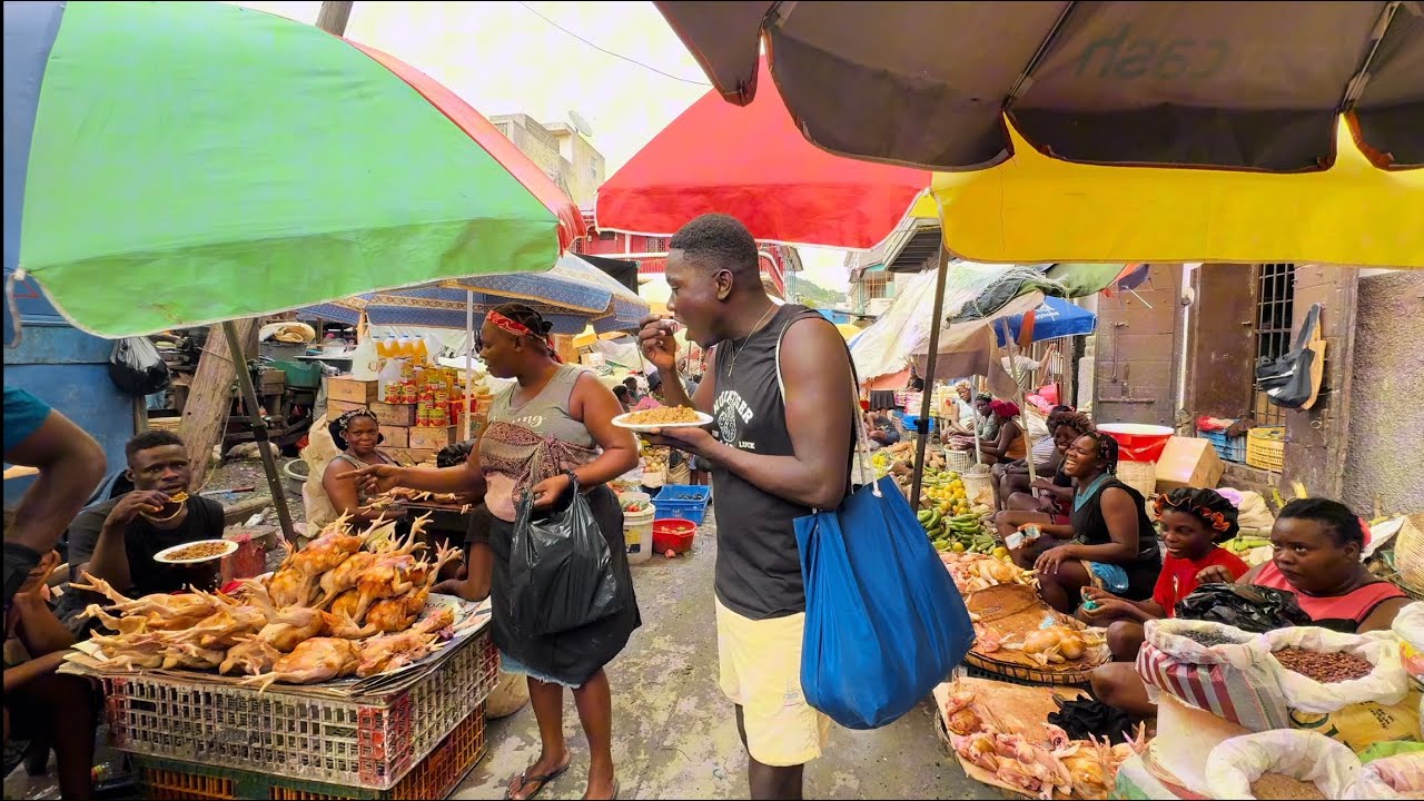 I ate Haitian Rice And Beans at the Street Market in Cap Haitien