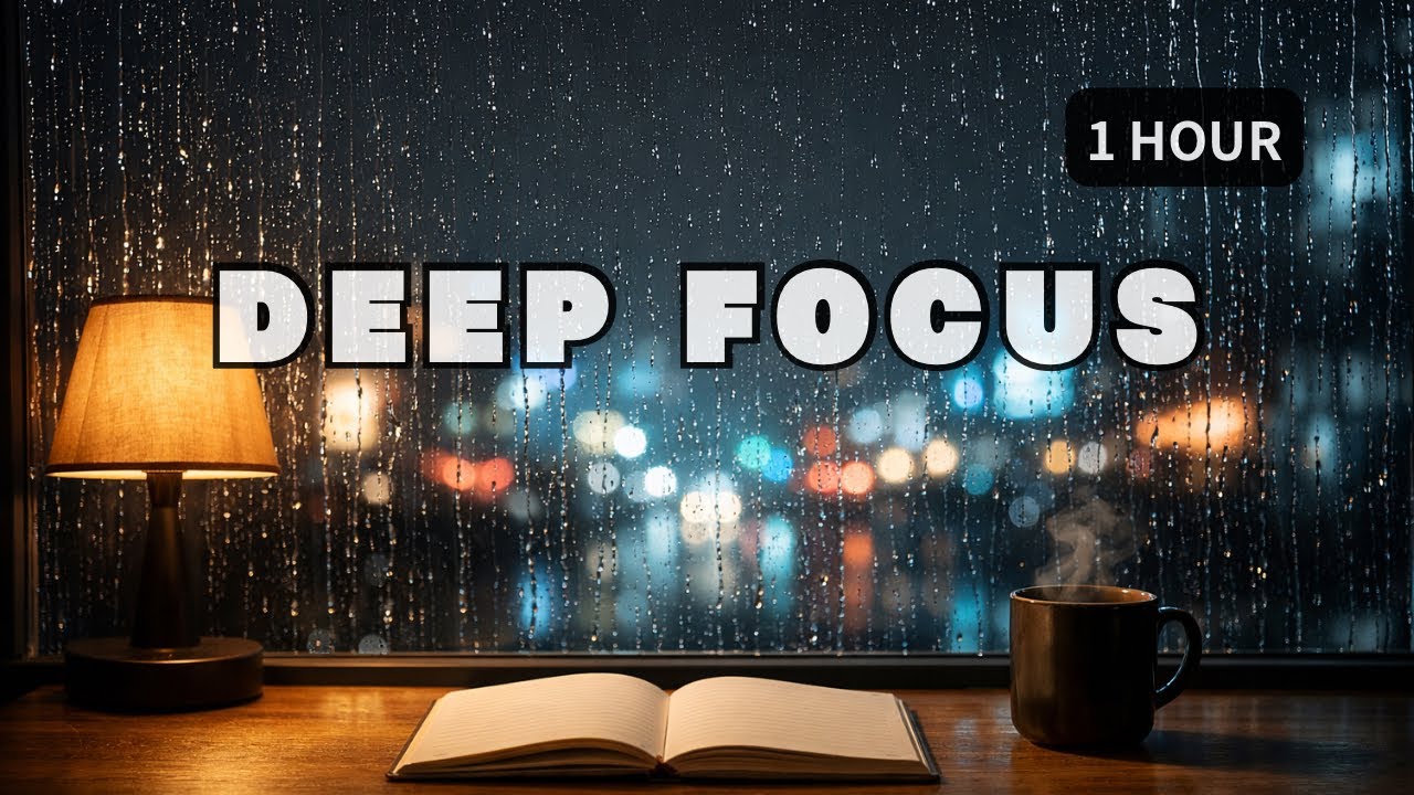 Night Rain Sounds for Deep Focus | Cozy Desk Study (No Talking) 1 Hour