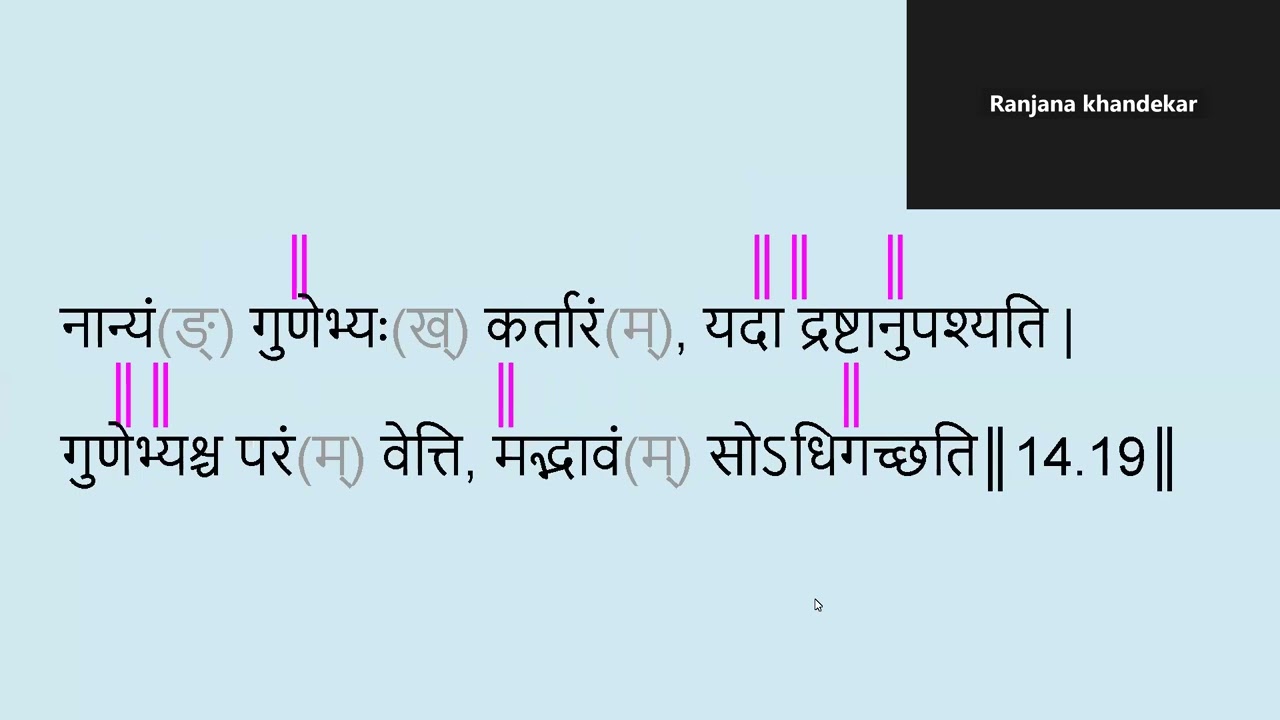अध्याय_१४_गुणत्रयविभागयोग_श्लोक संख्या_२७ रंजना ताई खांडेकर