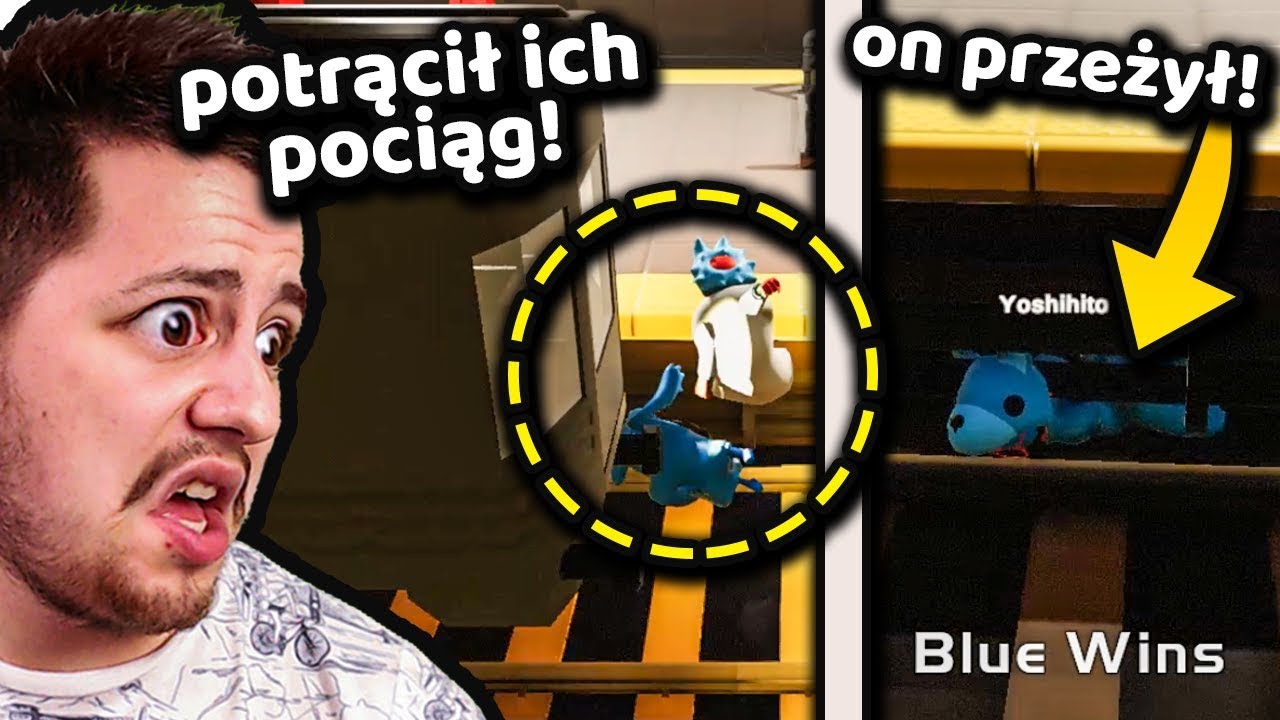 POTRĄCIŁ GO POCIĄG I PRZEŻYŁ! 🚂 - Gang Beasts | SzymeQ, Yoshihito, Zły Maciek