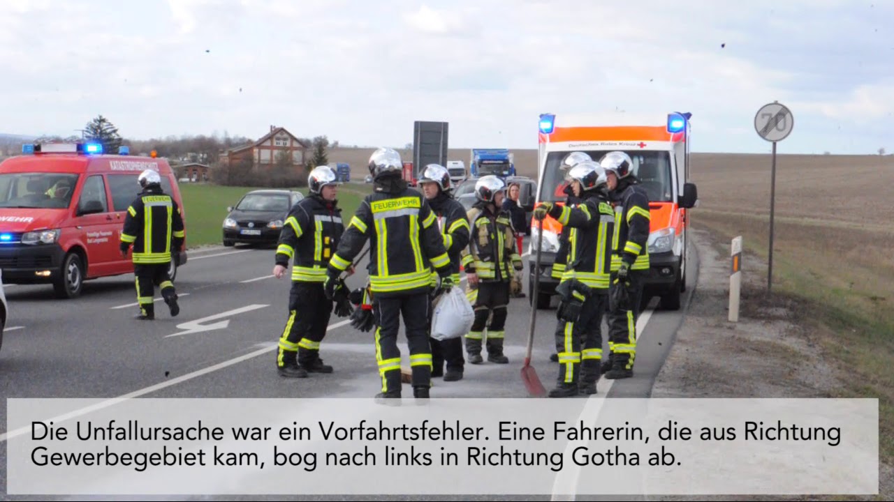 Drei Verletzte bei Unfall zwischen Mühlhausen und Bad Langensalza