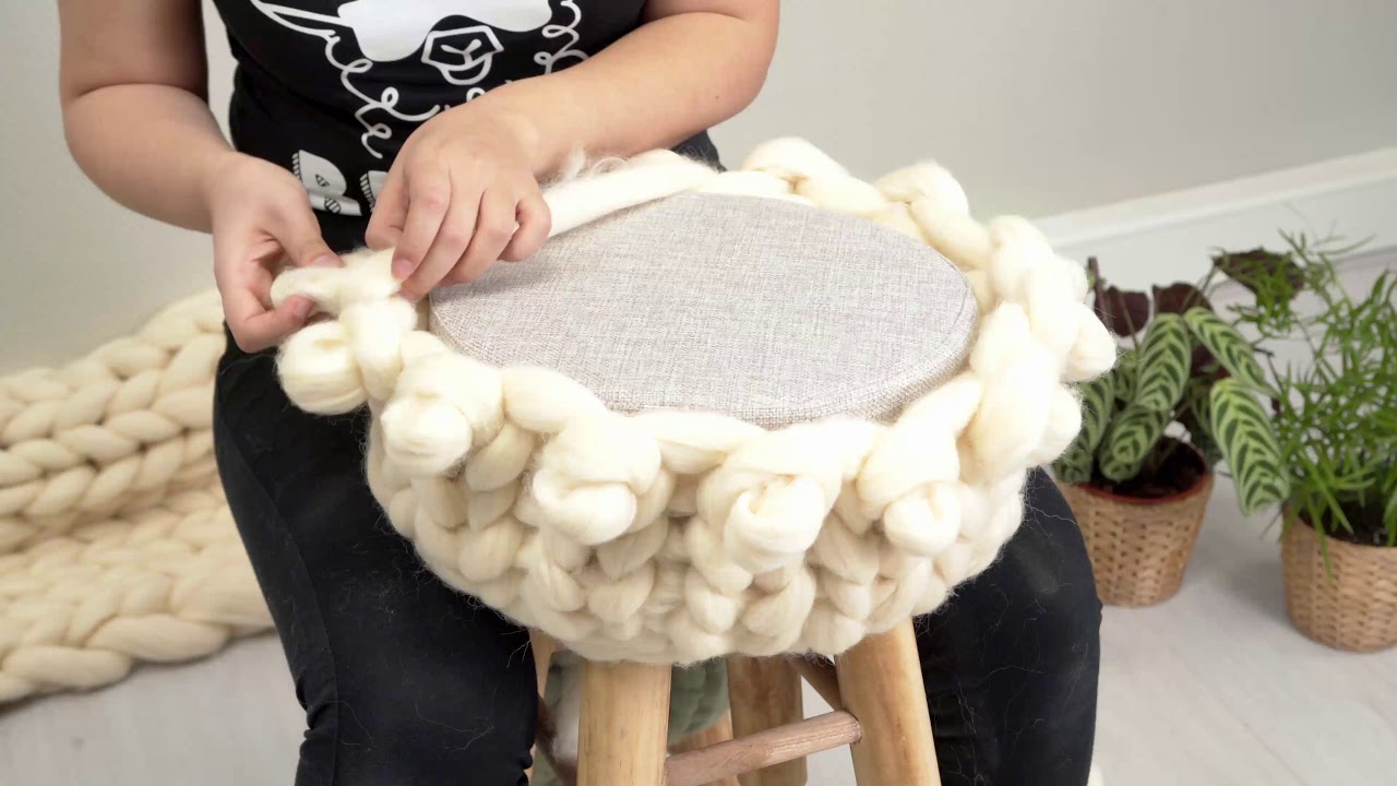 DIY Video Instructie - Houten Krukje met Lontwol van Zijdewinkel.nl