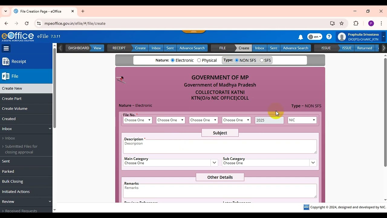 eOffice New Version 7.3 - Notification, Dashboard View, Receipt & File Basic Concepts-SFS & Non-SFS