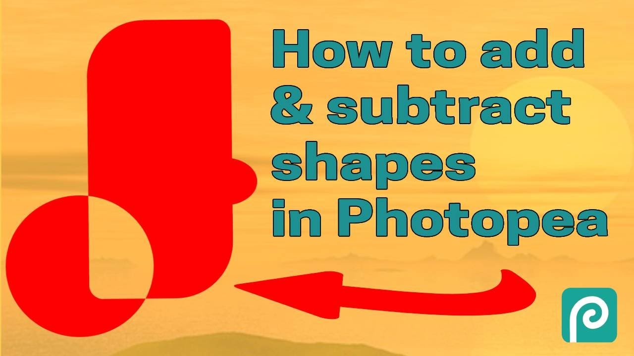 How to Add & Subtract Shapes |  Rounded Rectangle in Photopea