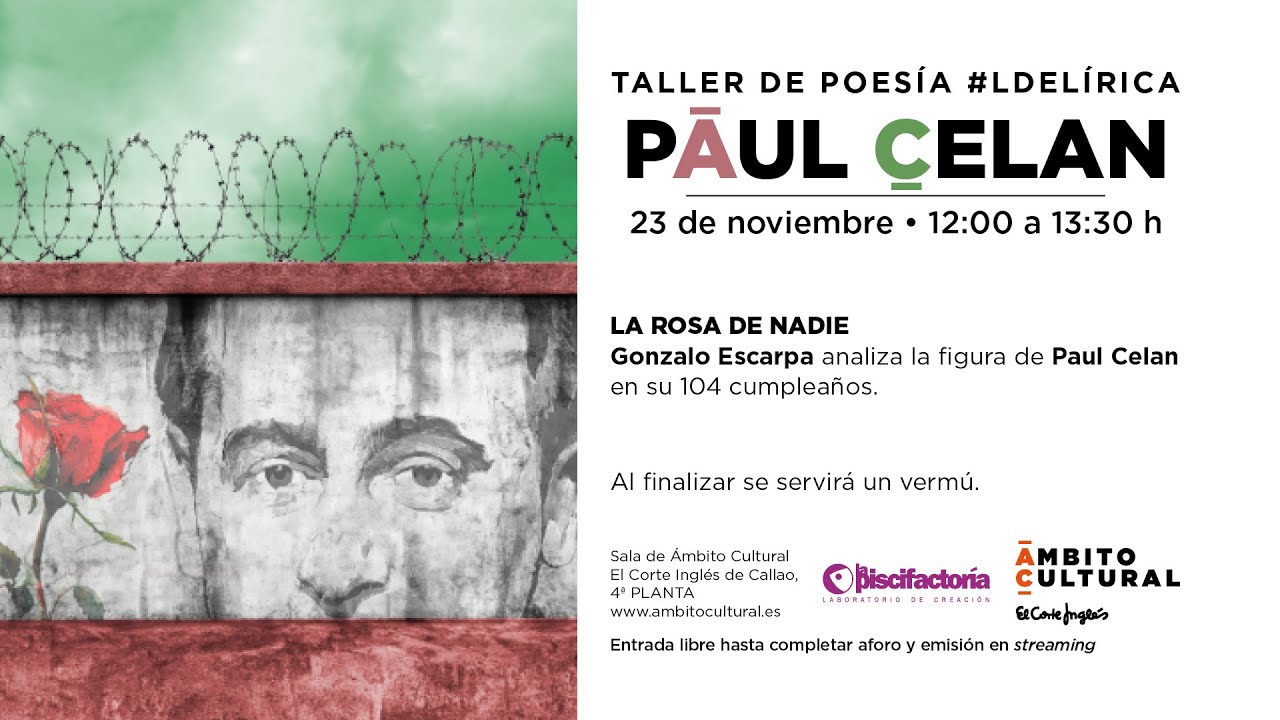 Taller de poesía #LdeLírica l Gonzalo Escarpa analiza la figura de Paul Celan
