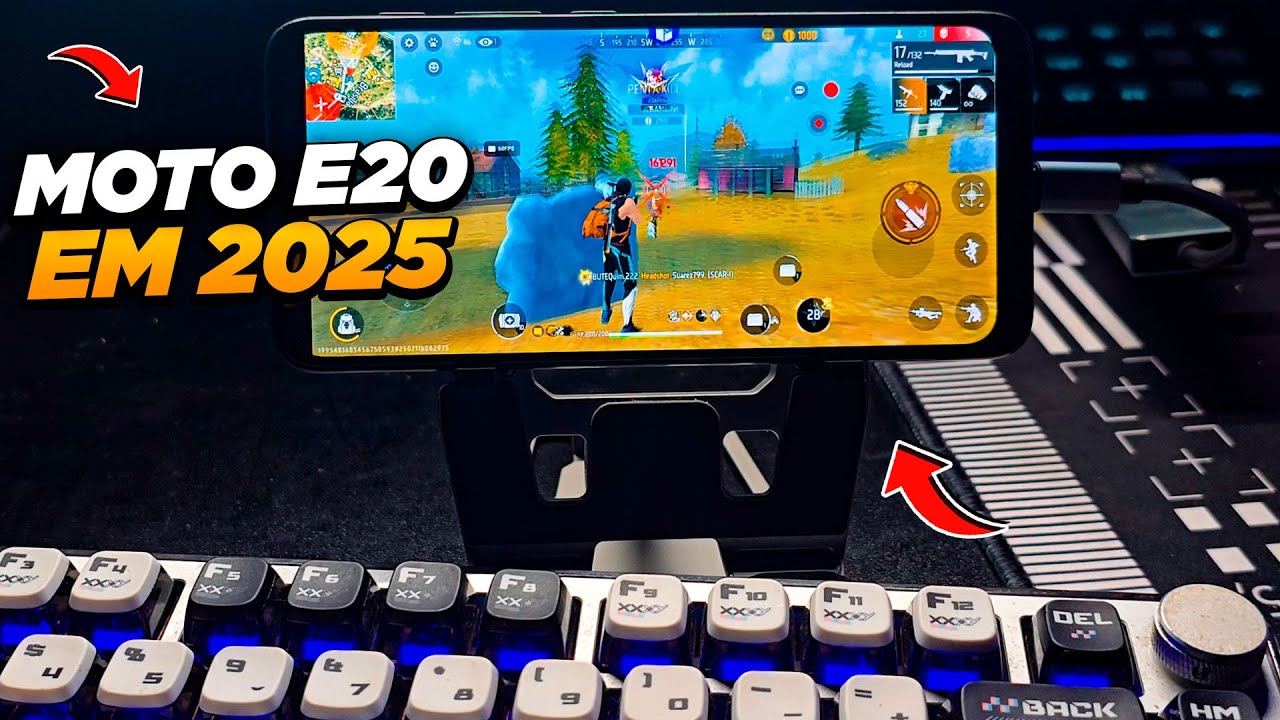 COMPREI MOTO E20 PARA JOGAR FREE FIRE NO MOBILADOR EM 2025!