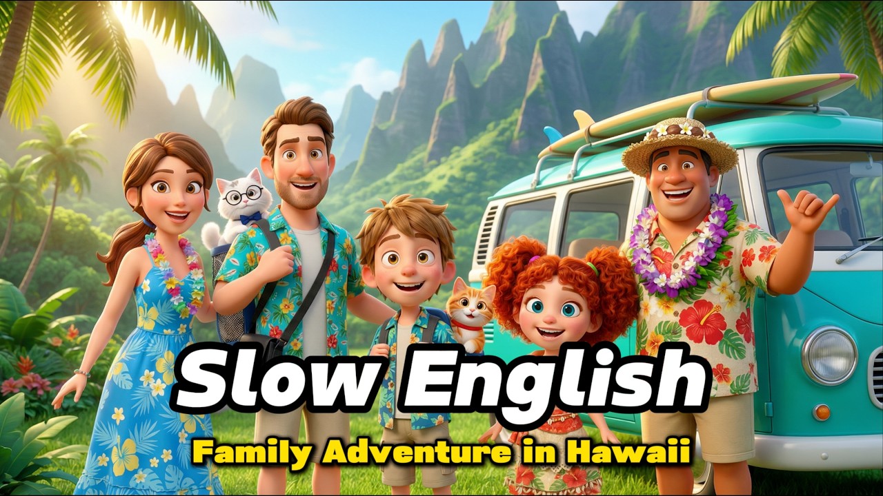 Family Jungle Adventure in Hawaii 🌺 |  Easy English Listening Story for Beginners (A2 Level)