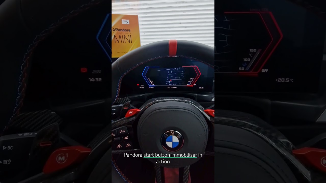2024 BMW M4 COMPETITION Pandora Mini BT alarm system fitted. showing how the immobiliser works