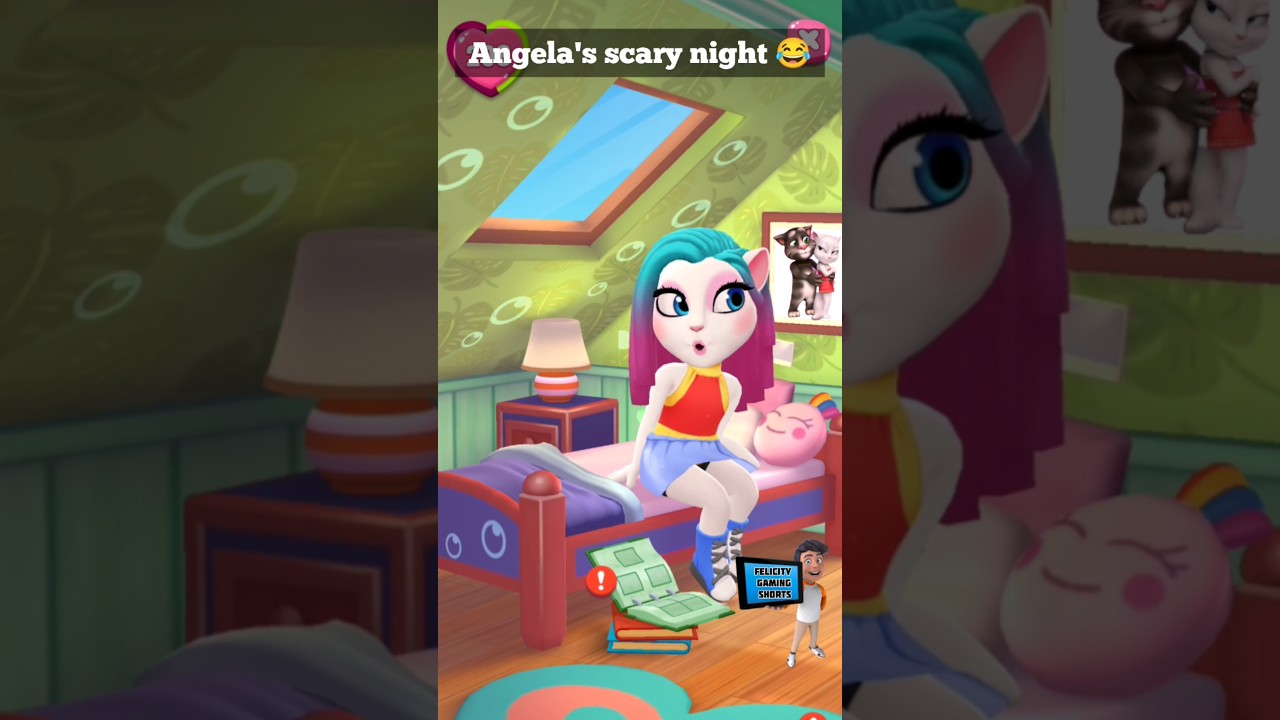 Angela's scary night with nun #shorts #mytalkingangela2 #nun #evilnun #scary #jumpscare #scarynight