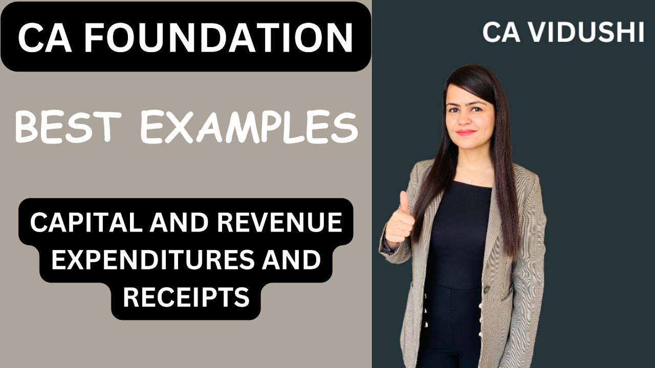 Capital and Revenue Expenditures and Receipts | CA FOUNDATION | Best Examples from ICAI Module |