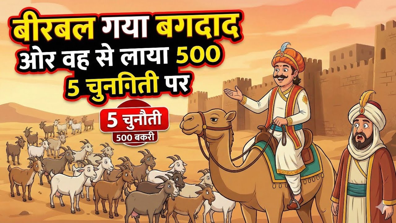 बीरबल की सबसे बड़ी चुनौती 500 बकरी 5 रुपए में खरीद कर दिखाओ । नहीं तो बीरबल की मौत l akbar birbal