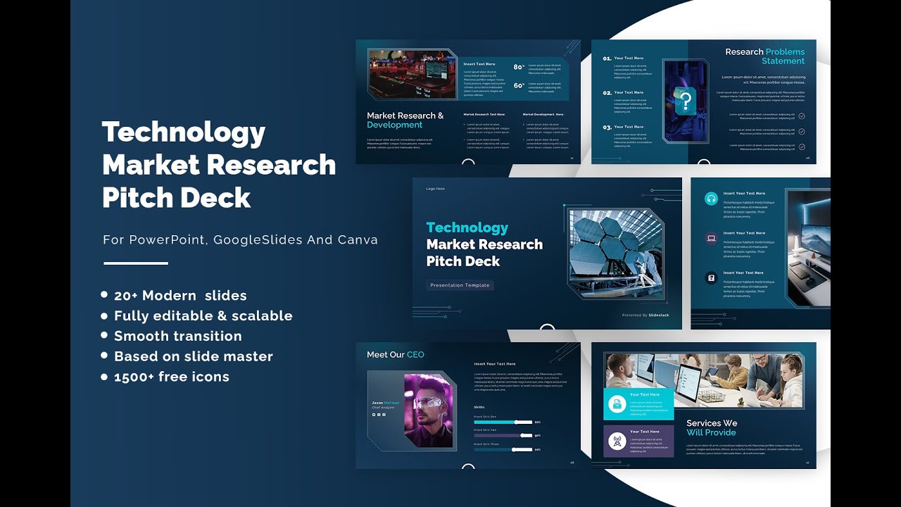 Technology Market Research Pitch Deck Presentation Template | PowerPoint Animation