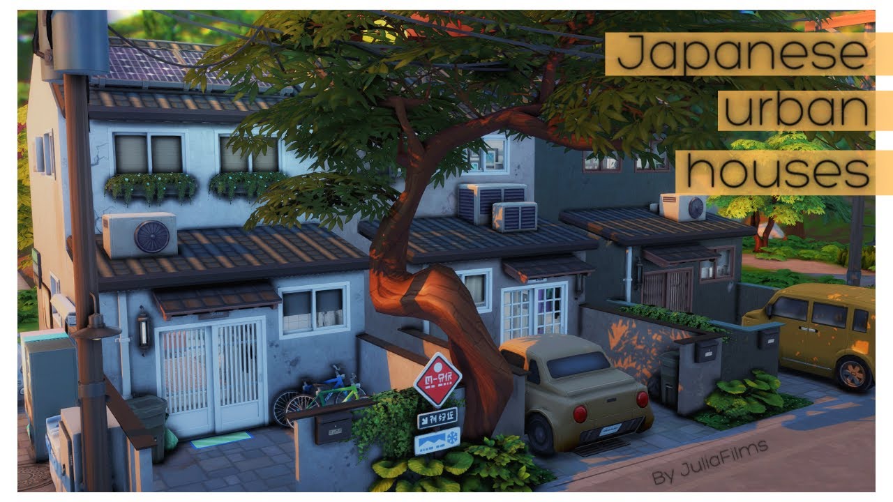 Японские городские дома│Строительство│Japanese urban houses│SpeedBuild │Snowy escape [The Sims 4]