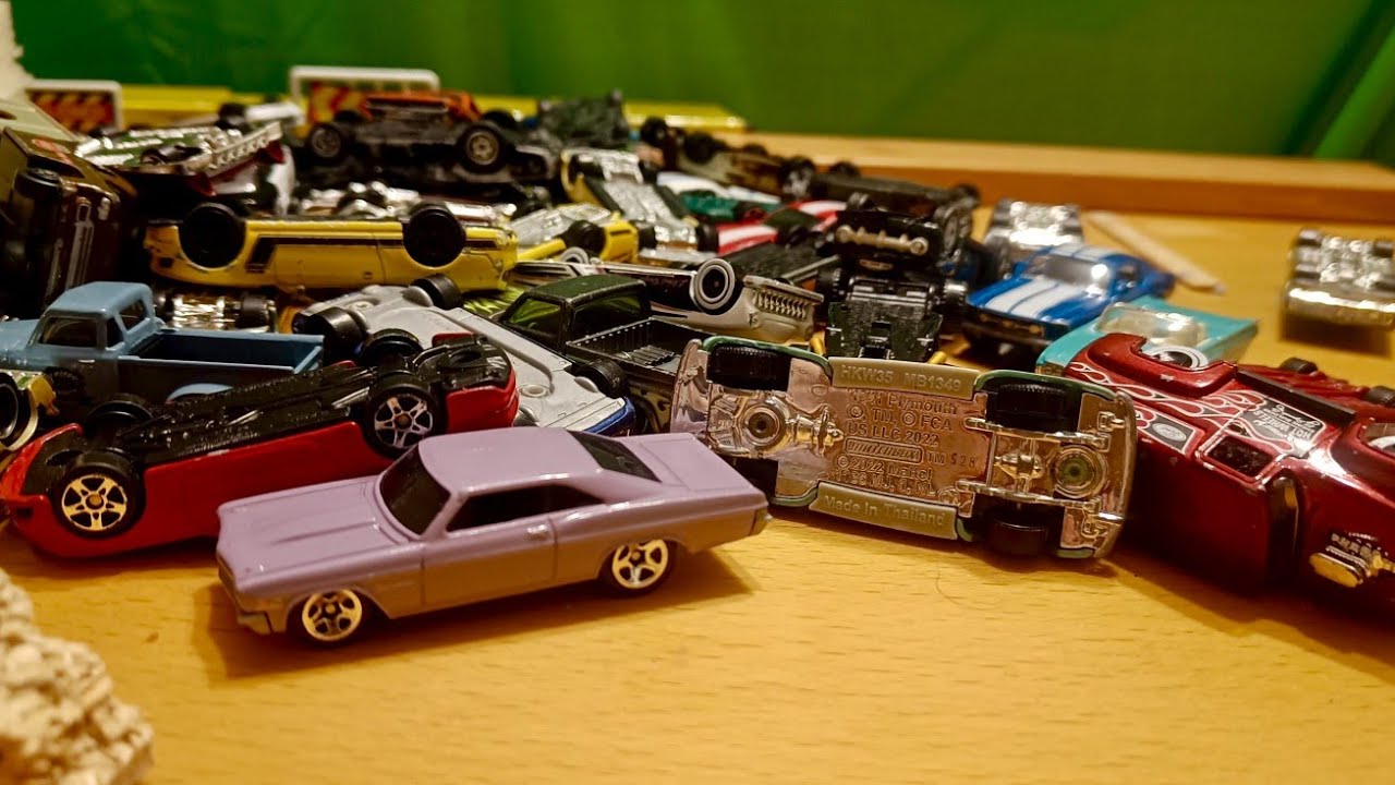 Diecast cars in slow motion
