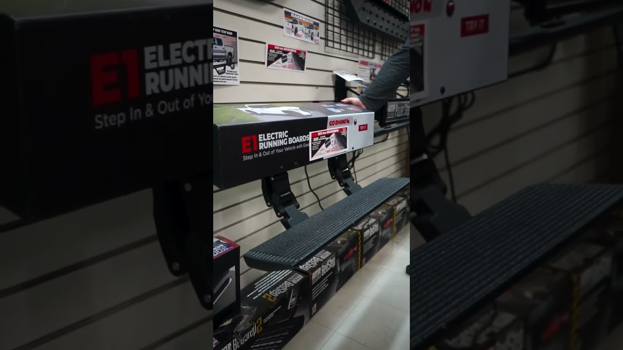 Go Rhino Electric running boards display