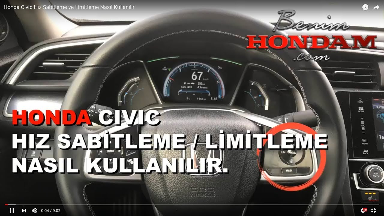 Honda Civic Hız Sabitleme ve Limitleme Nasıl Kullanılır !