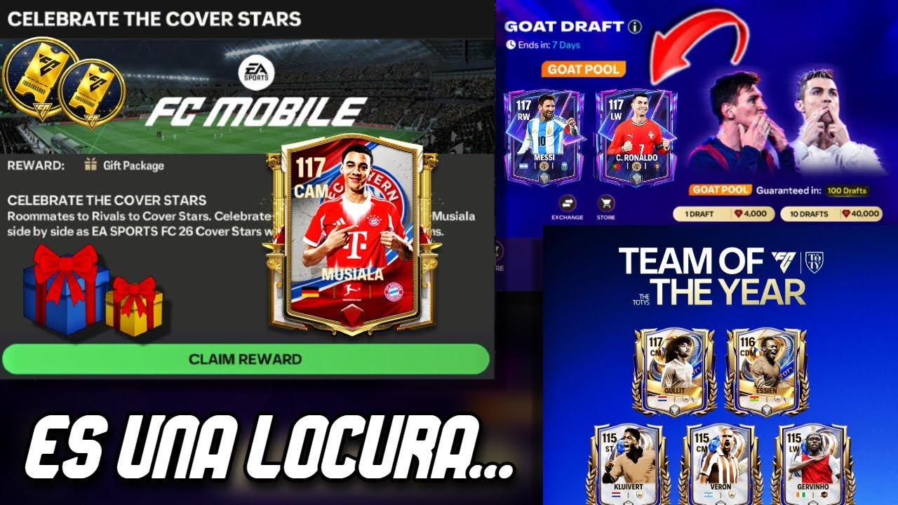 🎁¡ELIGE CR7 o MESSI en FC MOBILE! REGALO para TODOS! MUSIALA GRÁTIS y MÁS! 😱