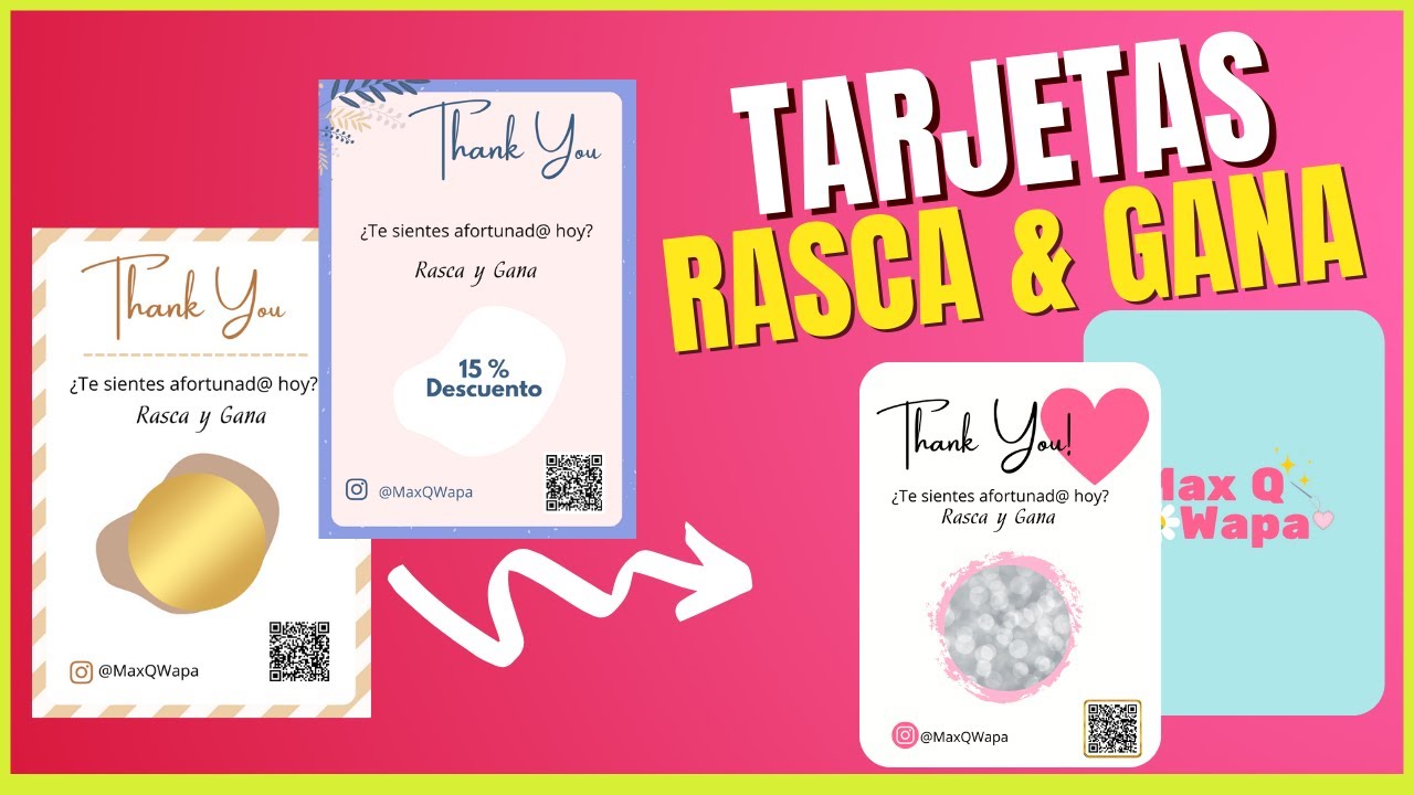 Como Hacer Tarjetas de Rasca & Gana para tu negocio Handmade 💙 #Margari