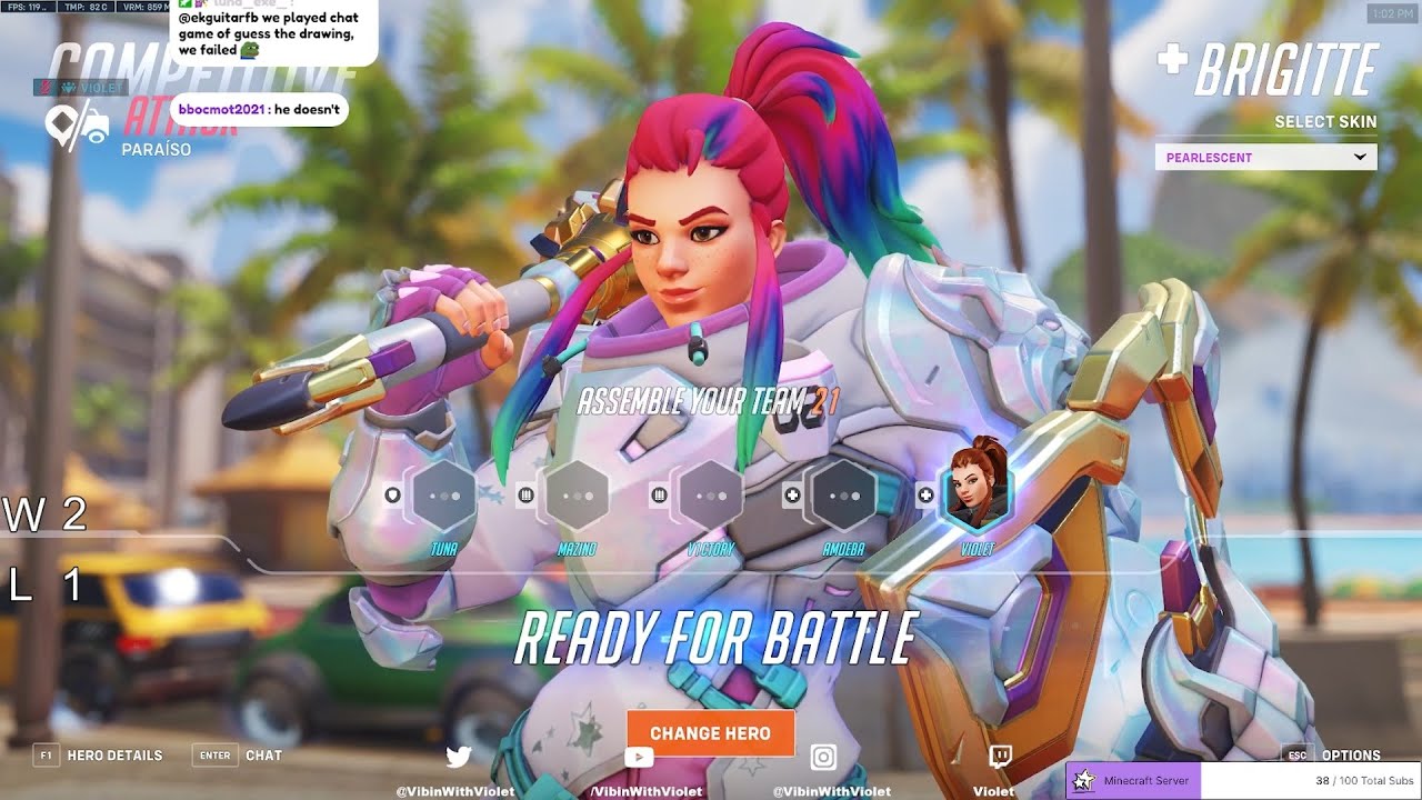 3000+ HOURS OF BRIGITTE! VIOLET TOP 500 BRIGITTE GAMEPLAY OVERWATCH 2 SEASON 5