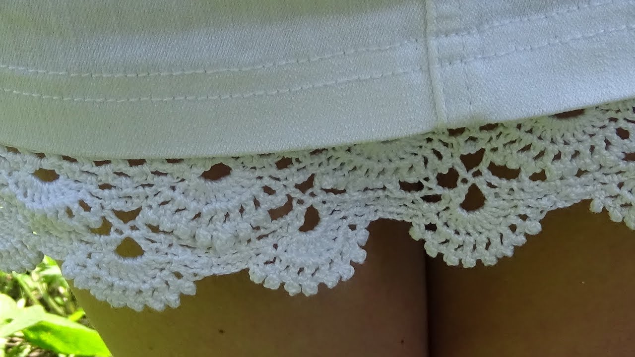 Вяжем красивую оборку для юбки крючком/ МК