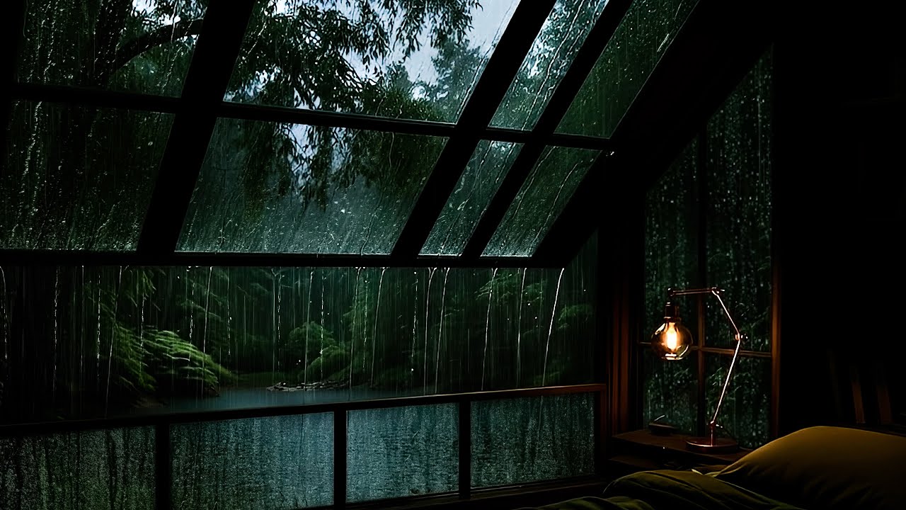 Natural Rain Sounds & Thunder on the Window | Soothing Rainy Vibes for Deep Sleep | ASMR White Noise