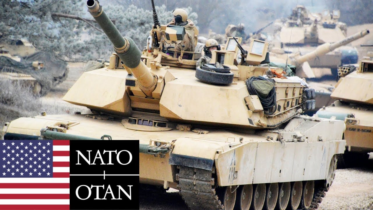 Армия США, НАТО. Танки M1A2 Abrams 1-й Кавалерийской дивизии на учениях в Германии.