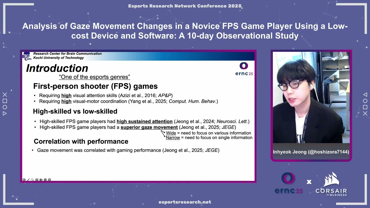 Gaze Movement Changes in a Novice FPS Player Using Low-cost Eye Tracking – Jeong & Kim (ERNC25)