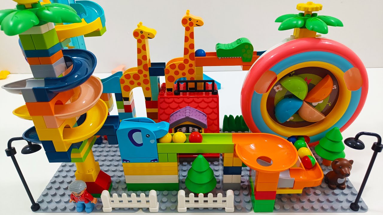 Epic LEGO Duplo Marble Run Race &ndash; ASMR Double Elevator Build!