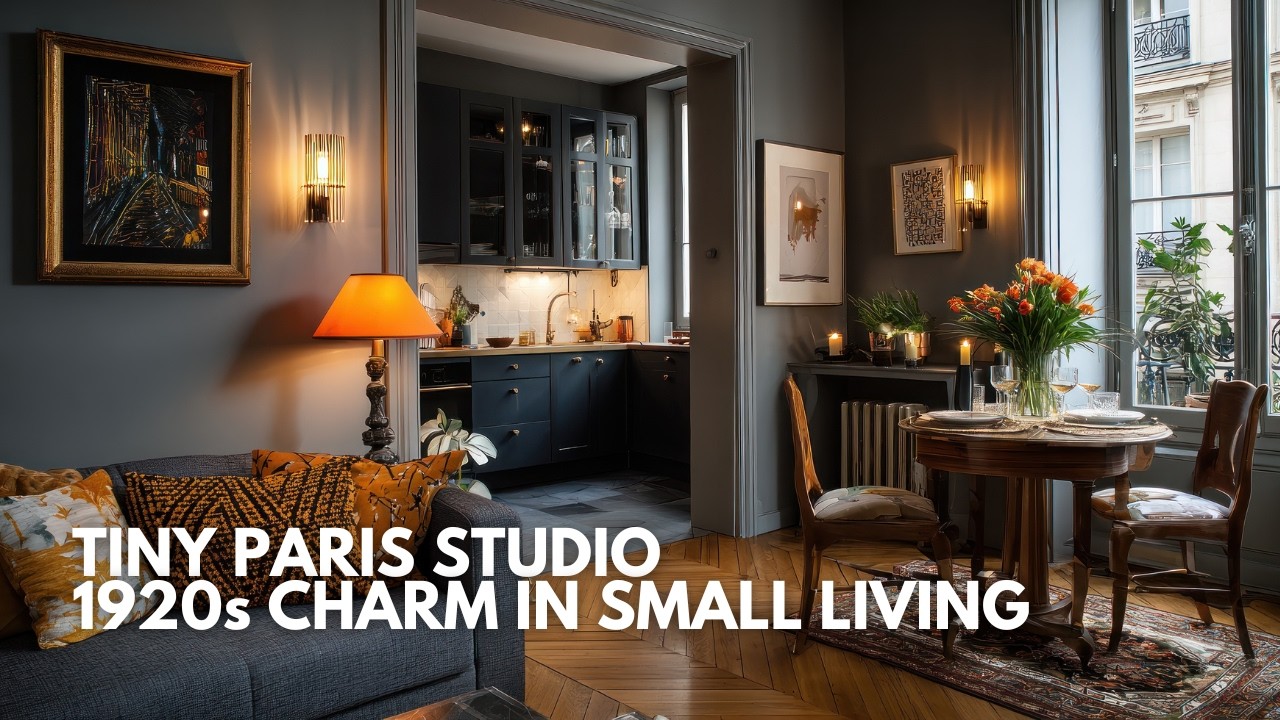 Paris Studio Apartment Tour | 1920s Design Ideas for Small Space Living