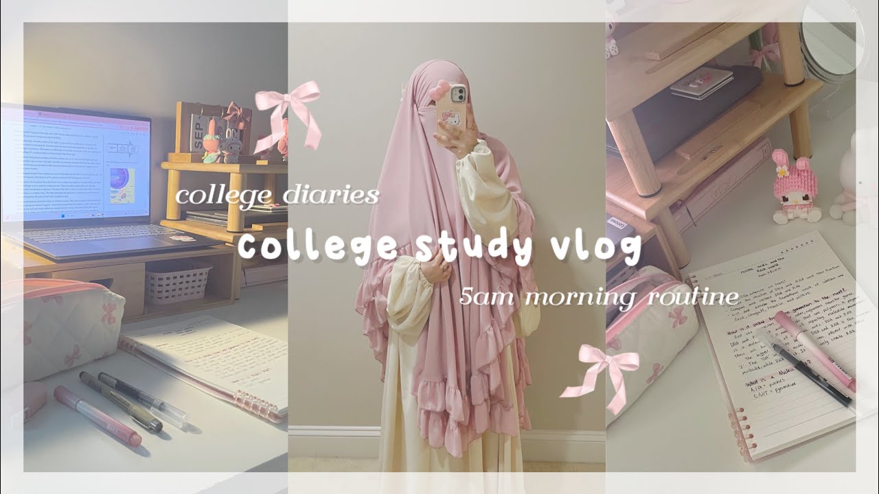 ౨ৎ waking up at 5am | study vlog, college, tahajjud, Qur’an, freshman, tafsir