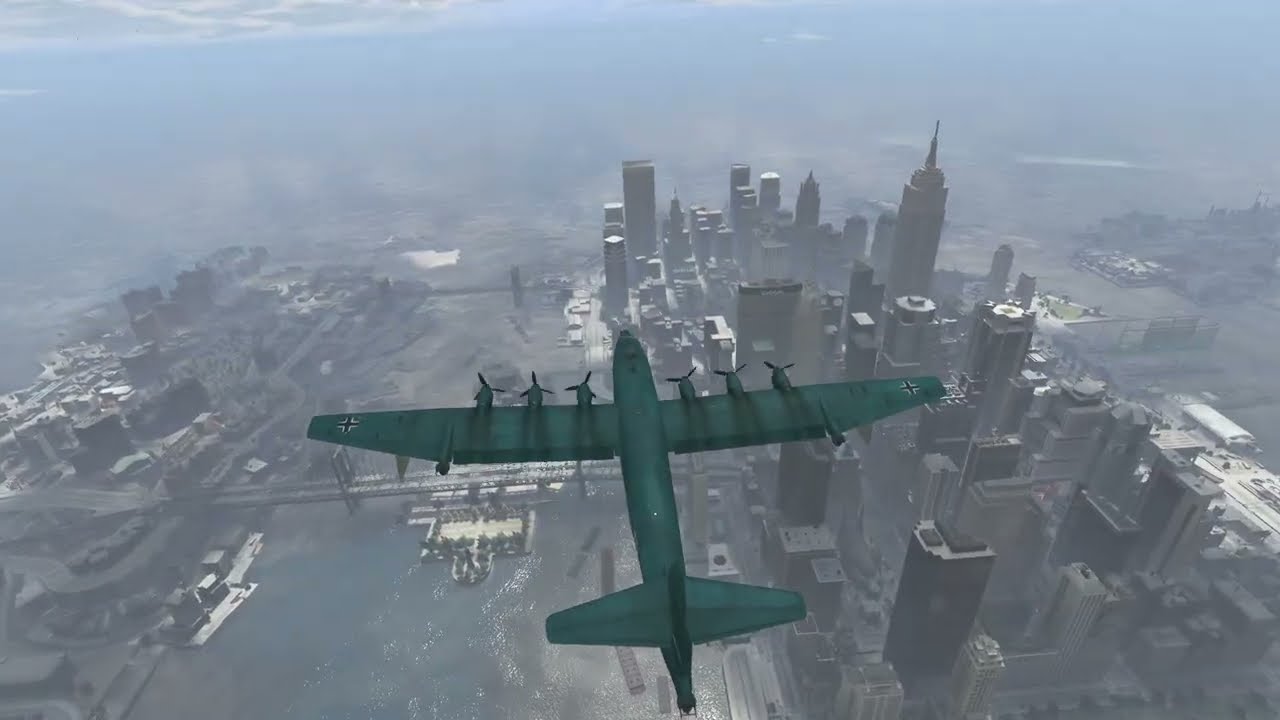 GTA V Blohm & Voss BV.238 bomber plane in liberty city