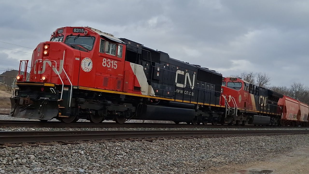 CN 8315 CN 3271 Northbound Potash Ackerville Wisconsin Hillside Road 03-01-2026
