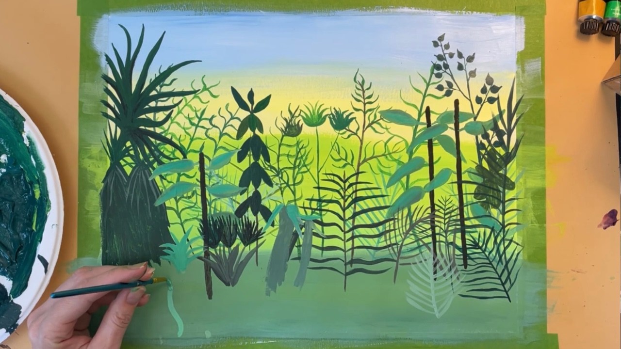 How to Paint a Rousseau Jungle Scene | For Kids & Teachers
