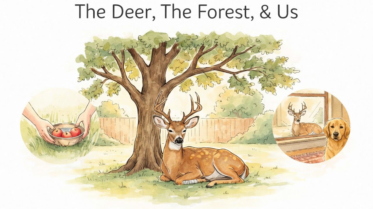 “The Deer, The Forest, & Us” 🌿🦌Best main title (recommended):1. The Deer, The Forest 