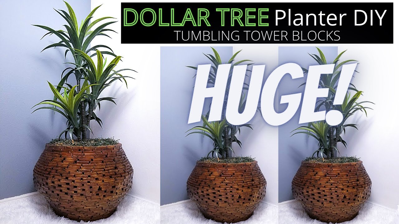 DOLLAR TREE DIY PLANTER USING WOOD TUMBLING TOWER BLOCKS / JENGA DIY