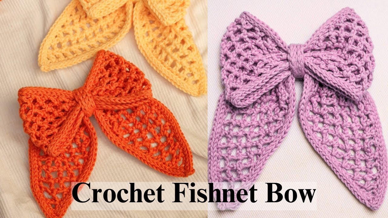 Easy Crochet Fishnet Bow Tutorial