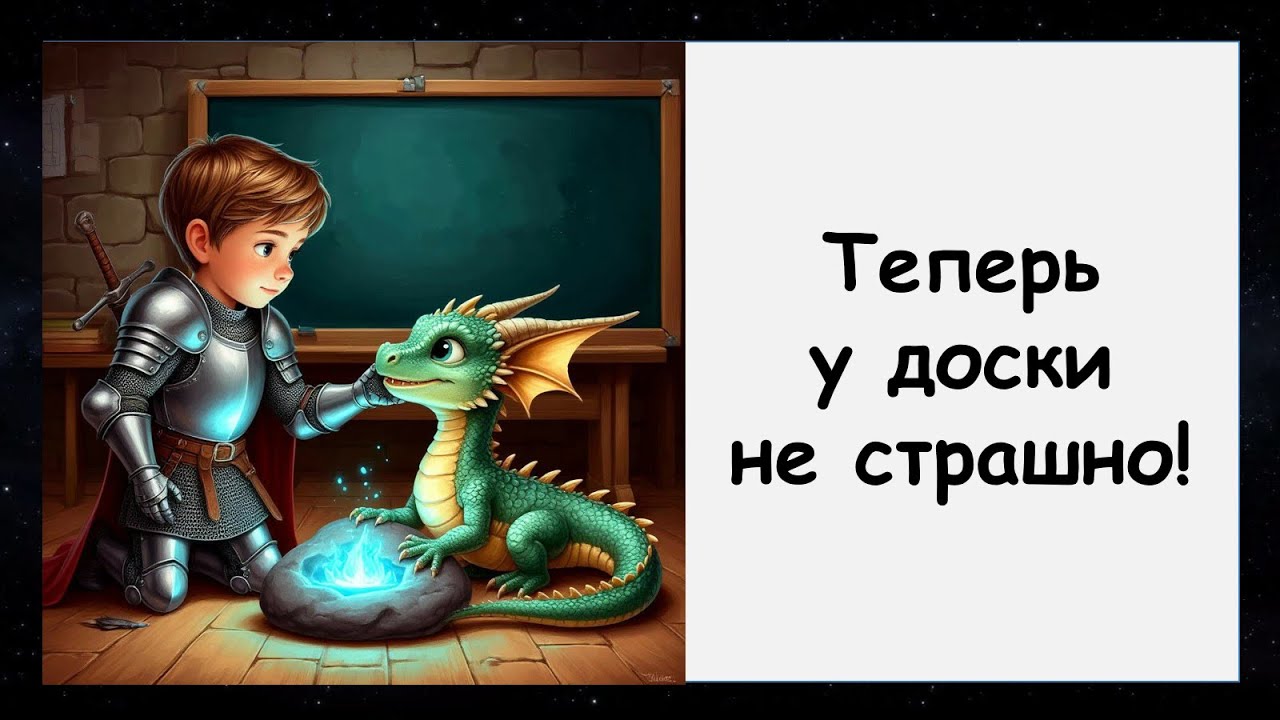 Как победить страх у доски. Сказка про рыцаря Тимо и его Дракона: история 1