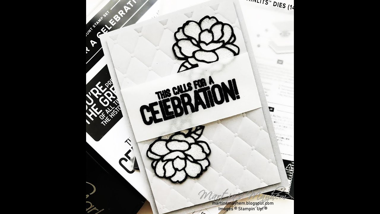 Glitter Inlay Technique - Stampin' Up! Calls For A Celebration
