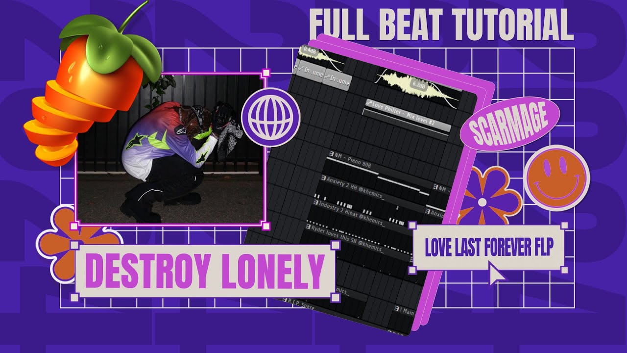 HOW to make powerfull Destroy Lonely type beats for LOVE LAST FOREVER (watch & learn) @scarmage_musik