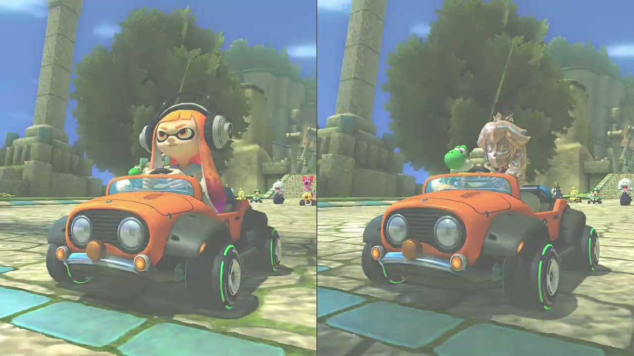 Mario Kart 8 -  The ladies take to the track.. Inkling Girl and Golden Peach!