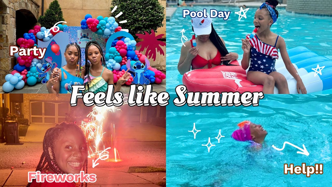VLOG: Spend 4th of July Week with US 🎉  (Swims Lessons 🏊‍♀️, Fire Works, Lani's Epic Pool Party 🥳)