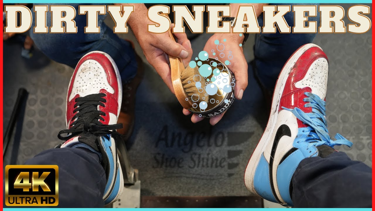 DIRTY SNEAKERS!!! | ANGELO SHOE SHINE ASMR