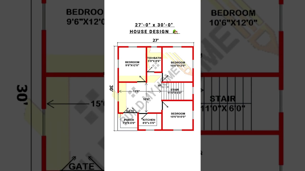 27 x 30 house design/ 27 x 30 ghar  ka naksha/ 27 x 30 home design/ #buildmyhome #home #house #dj