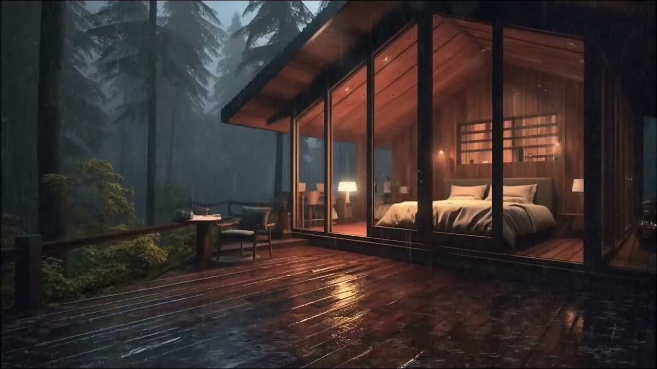 Forest Rain Bedroom Atmosphere - Calm Sleep Rain Sounds