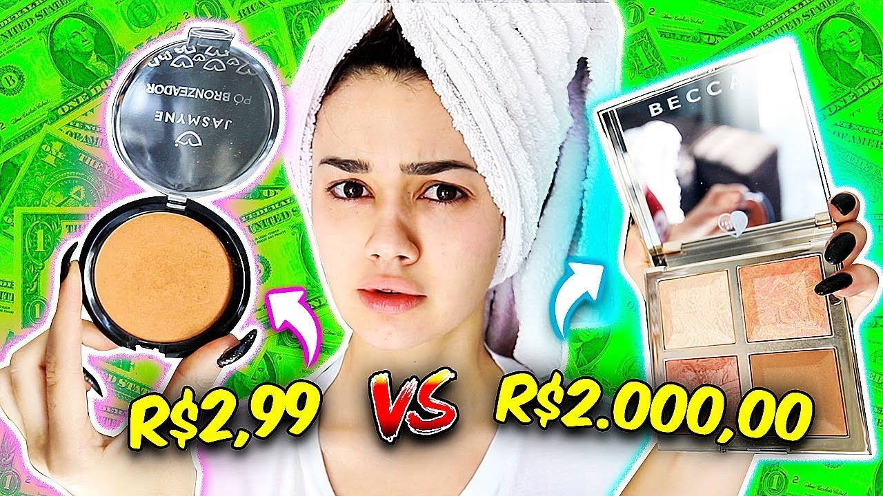 MAKE DE R$2,99 vs MAKE MUITO CARA! *batalha*