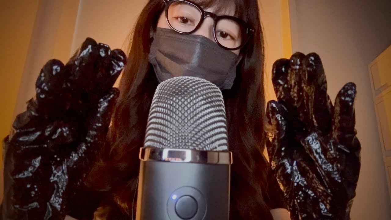 [ASMR] Зимние перчатки / Велюровые перчатки, резиновые перчатки, кожаные перчатки, звук изо рта