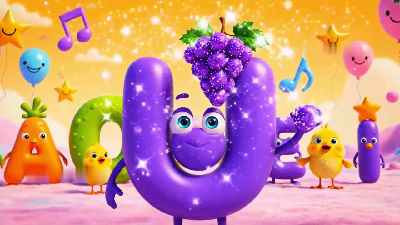 🎵 Canción de las Vocales para Niños | A E I O U | Animación 3D Infantil