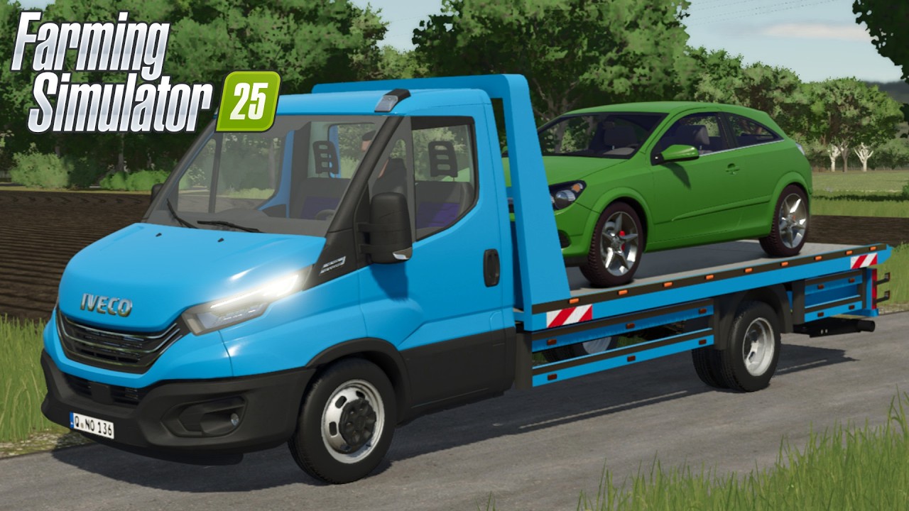 FS25 - Iveco Daily TOW TRUCK - NEW CAR MOD for Farming Simulator 2025 GAMEPLAY