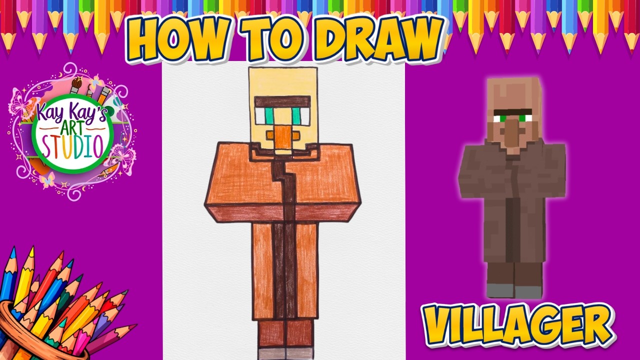 How to Draw a Villager: From Minecraft ! Easy Step-by-Step Drawing for Kids 🎨✏️