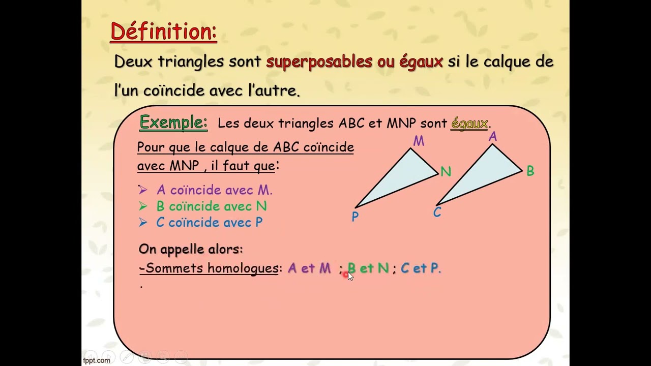 Triangles égaux (Définition)